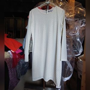 White Long Sleeve Dress w/ crystals